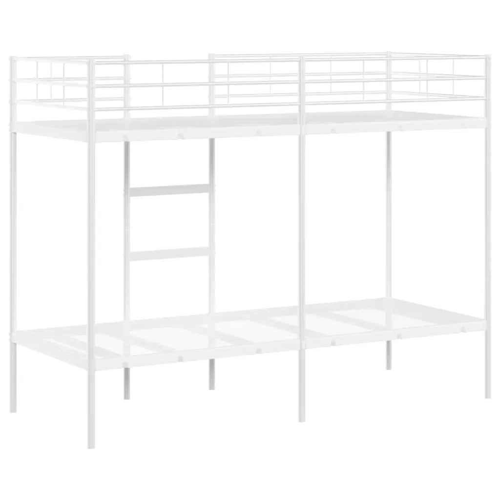 Letto a Castello senza Materasso Bianco 75x190 cm in Acciaio