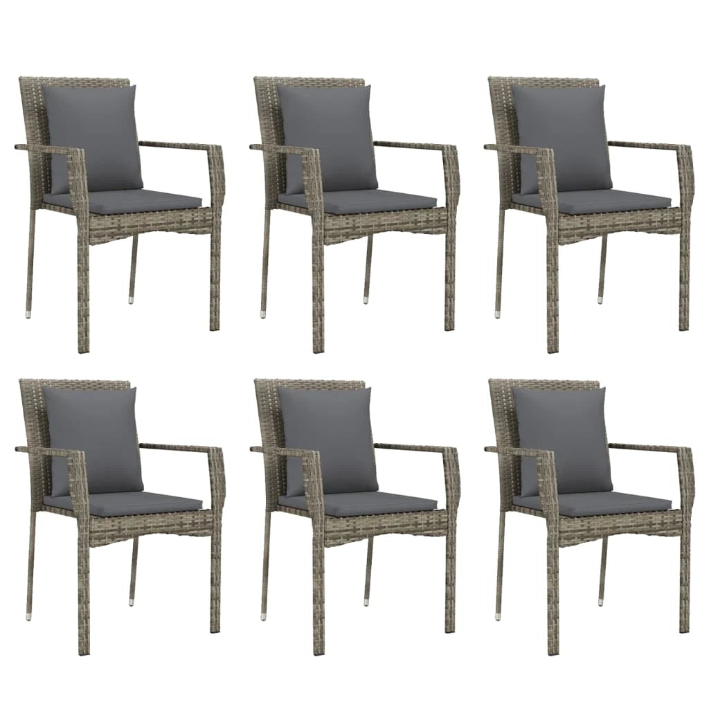 Set da pranzo da giardino in rattan grigio da 7 pezzi e cuscini 02_0014902