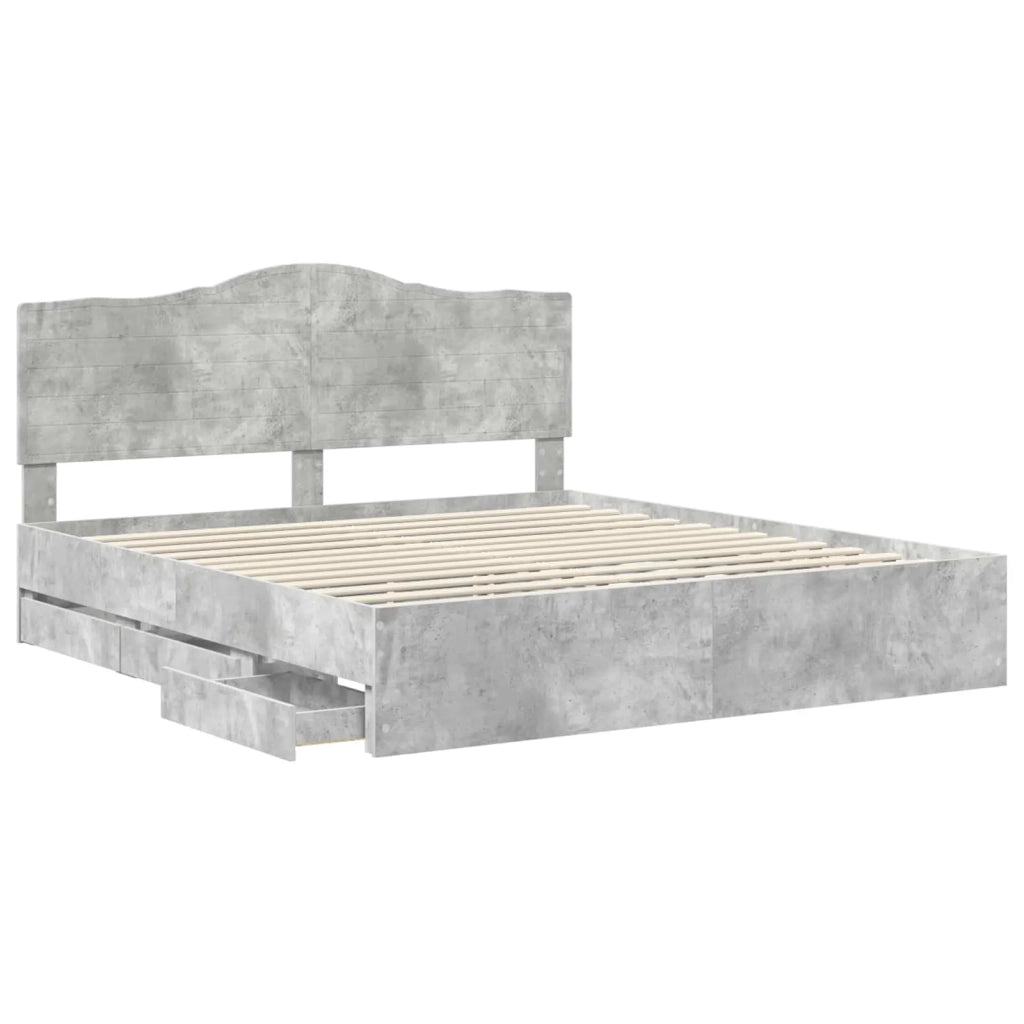 Struttura del letto con cassetto Grigio Cemento 180 x 200 cm 3413390