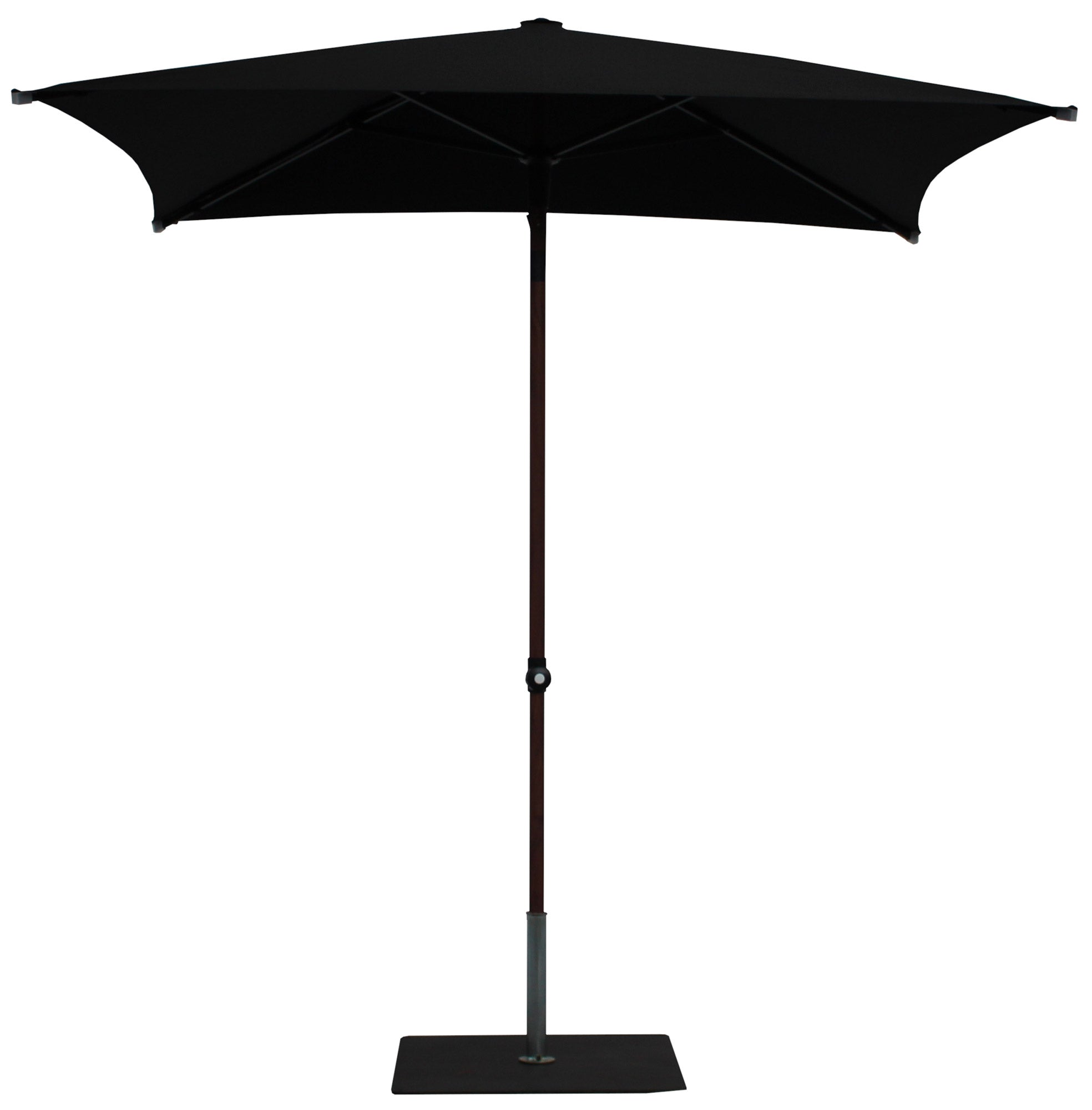 Ombrellone da Giardino 2x2 m Palo Ø38 mm in Alluminio Effetto Legno Tessuto Olefin Trend Wood Nero