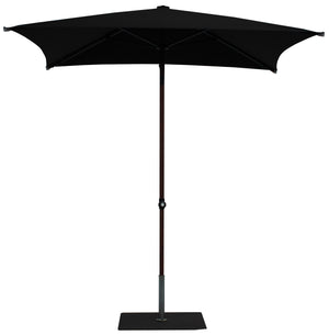 Ombrellone da Giardino 2x2 m Palo Ø38 mm in Alluminio Effetto Legno Tessuto Olefin Trend Wood Nero