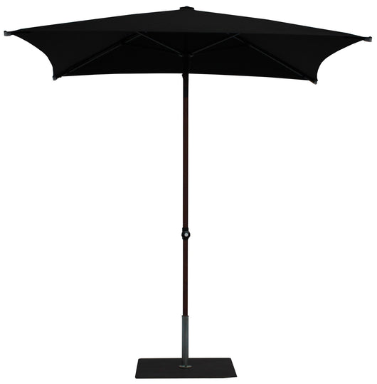 Ombrellone da Giardino 2x2 m Palo Ø38 mm in Alluminio Effetto Legno Tessuto Olefin Trend Wood Nero