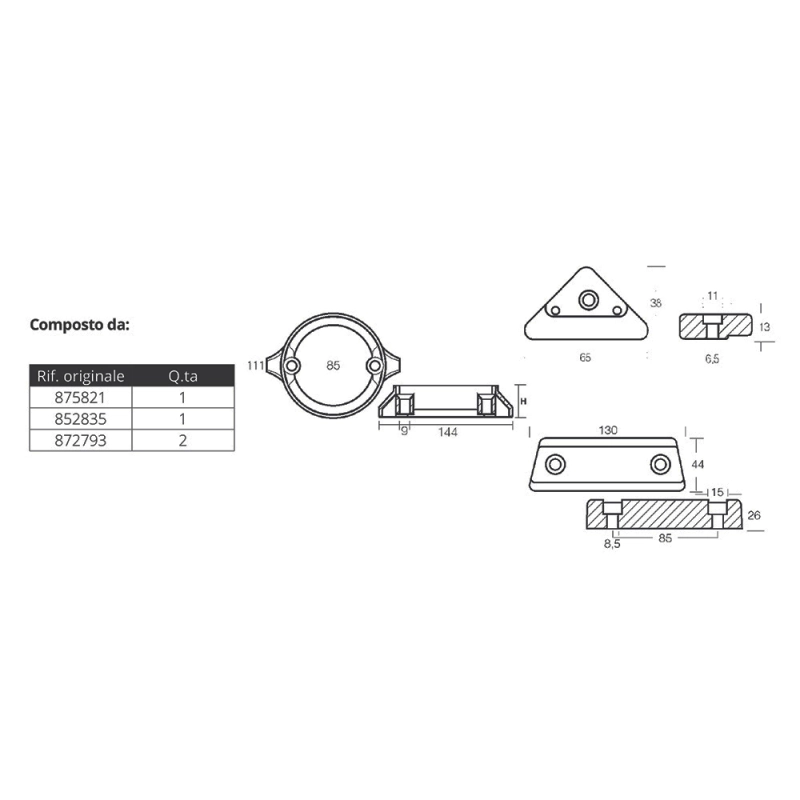 KIT ALLUMINIO VOLVO 290C DUAL PROP