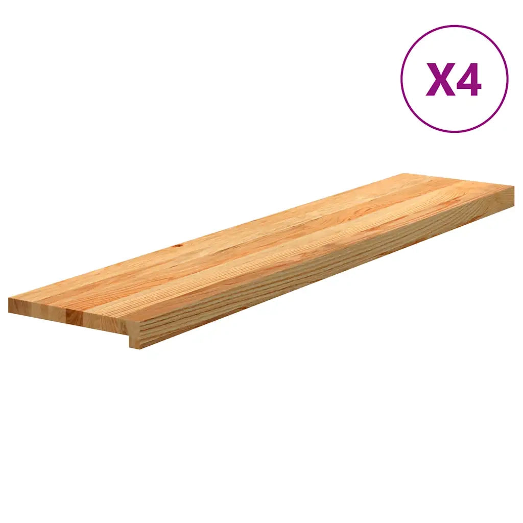 vidaXL Gradini 4 pz Marrone Chiaro 120x30x2 cm Legno Massello Rovere