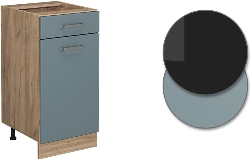 Mobiletto base per cucina R-Line, Grigio-blu, 40 cm senza piano di lavoro, per la libera combinazione all'interno di sistemi cucina modulari