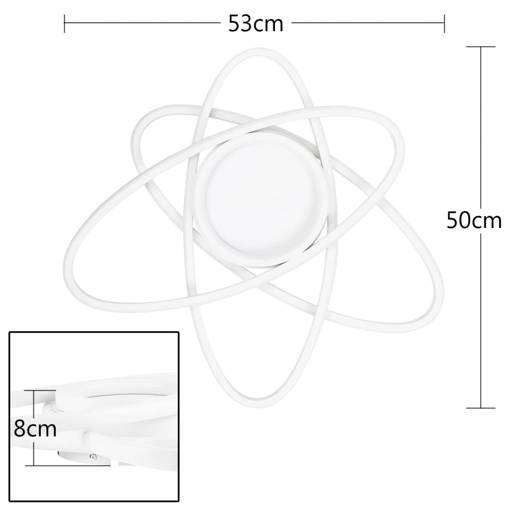 ZMH Lampada da soffitto LED dal design moderno per soggiorno con 3 lampade ovali 3000-6500K con telecomando