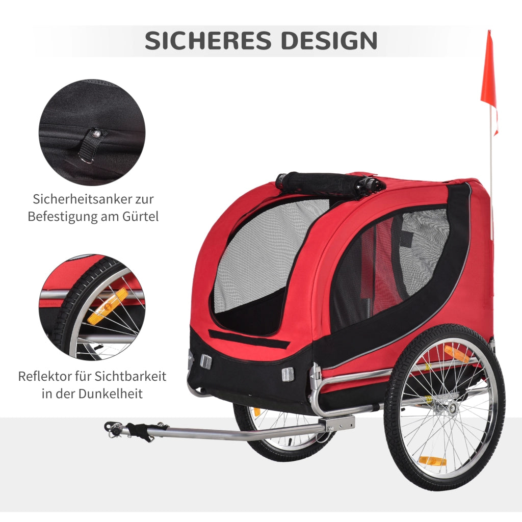 Trasportino Bici per Cane con Attacco Universale ¨C Zephmum ¨C Acciaio Rosso e Nero