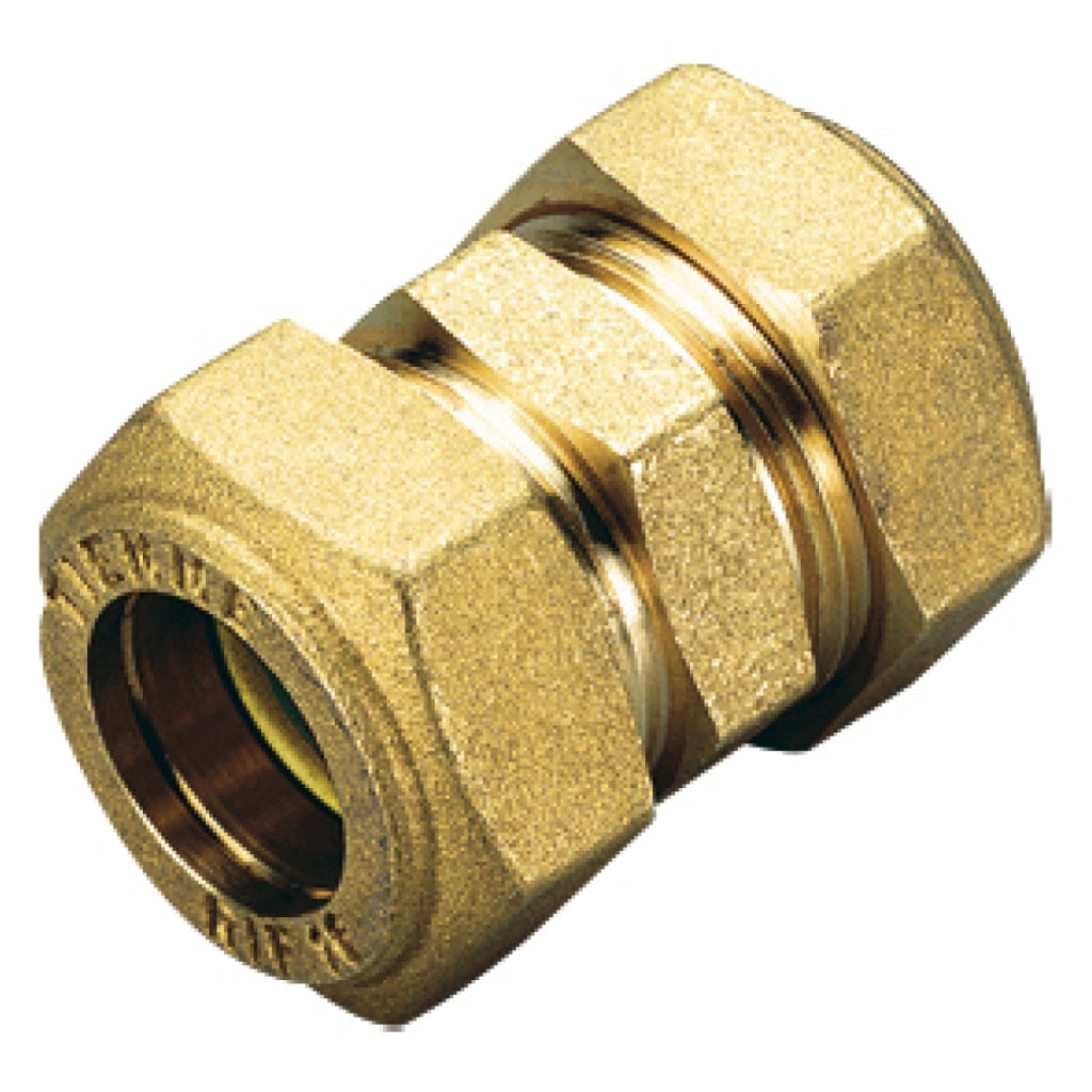 RACCORDO DIRITTO INTERMEDIO PER GAS CON TENUTA O-RING PER TUBO RAME SERIE 1350 - ø18  - TIM
