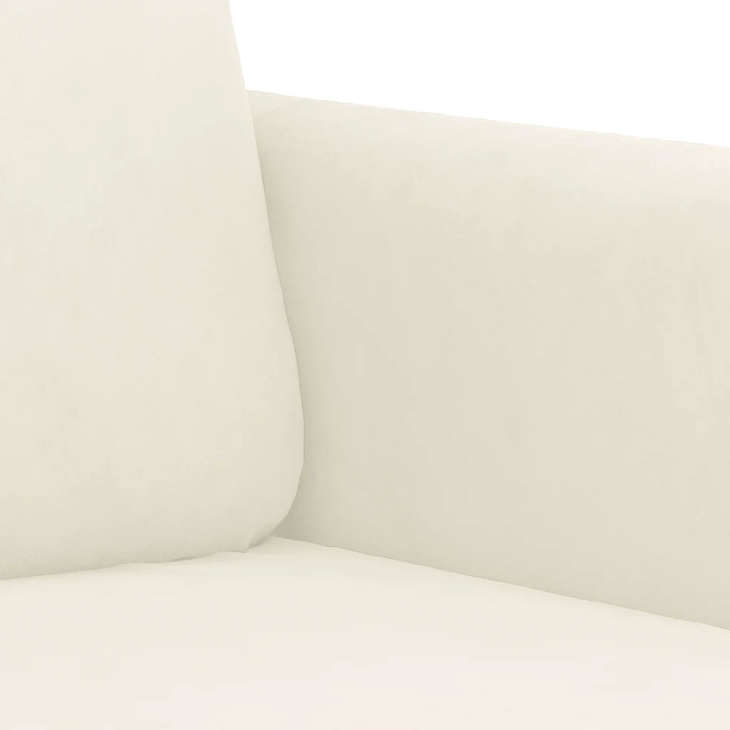 Set di Divani 3 pz con Cuscini Crema in Velluto 3202012