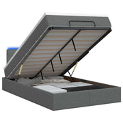 Letto Ottomano con Materasso e LED Grigio Scuro 120 x 190 cm 3457973