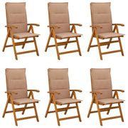 Sedie da giardino reclinabili 6 pz Naturale 3434473