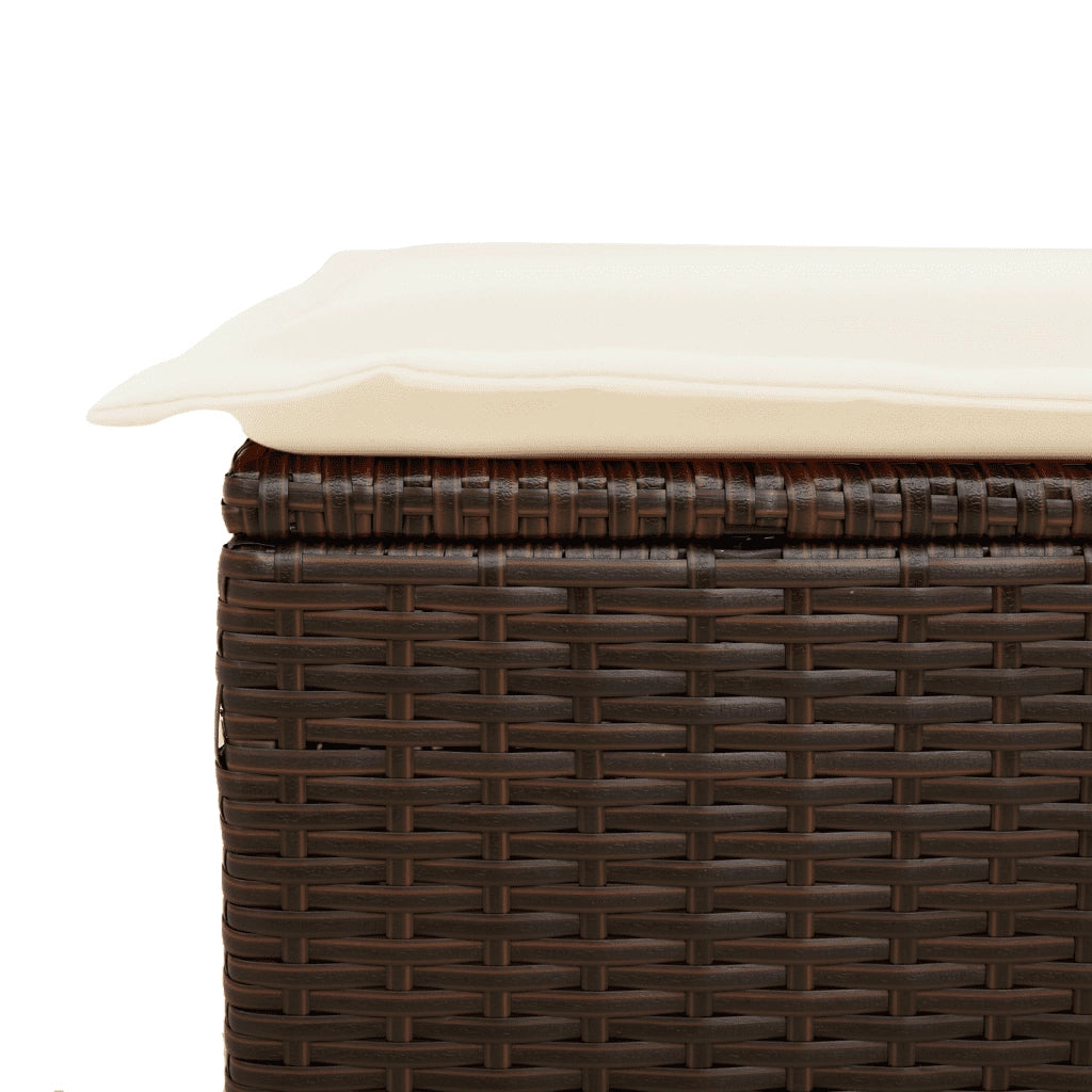 Set Divano da Giardino 4 pz con Cuscini Marrone in Polyrattan 3249322