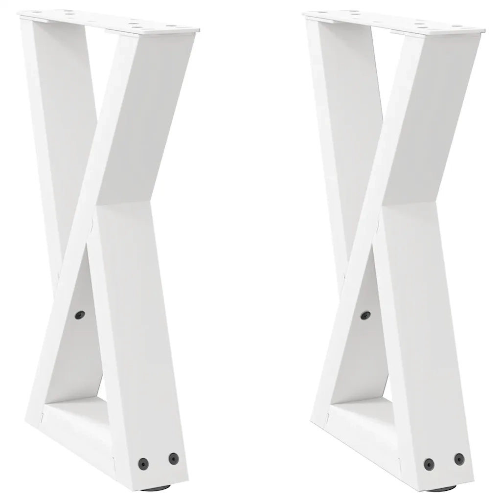 vidaXL Gambe per tavolino 2 pz Bianche 28x(42-43,3) cm Acciaio