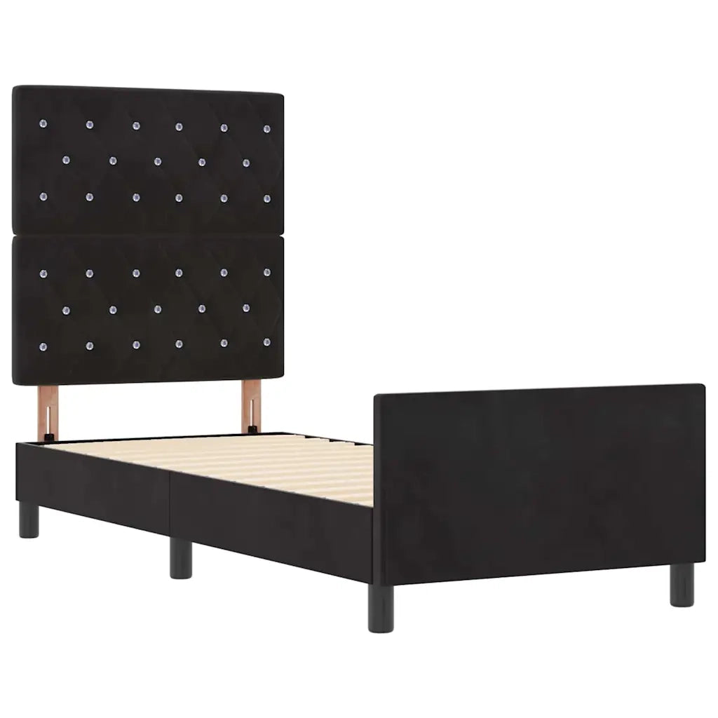 Letto a molle con testiera Nero 80 x 200 cm Velluto 3344839