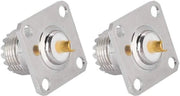 Connettore coaxiale UHF a 4 poli con aghi di rame, con aghi di rame corrosione resistente, con connettore SO239, per antenne, 2 pezzi