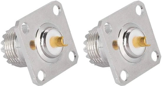 Connettore coaxiale UHF a 4 poli con aghi di rame, con aghi di rame corrosione resistente, con connettore SO239, per antenne, 2 pezzi
