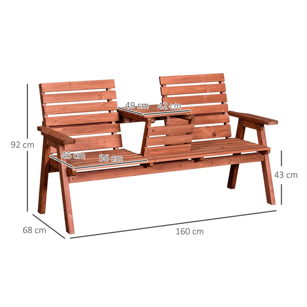 Panchetta da Giardino Legno Abete 2/3 Posti ¨C zephmum ¨C 160x68x92cm