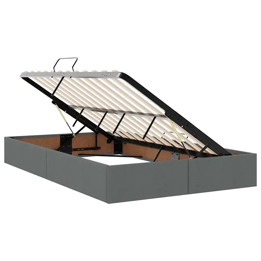 Letto con contenitore e materasso Grigio scuro 120 x 190 cm