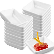 Set di piatti quadrati per dessert e antipasto, 18 pezzi, stivaggio a pile.
