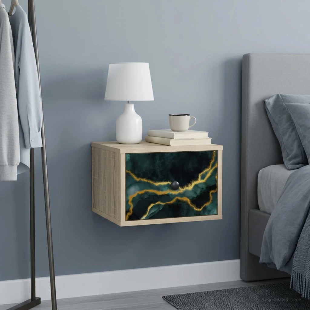 Mobiletto da comodino a parete WIJHE Rovere Sonoma 8007449