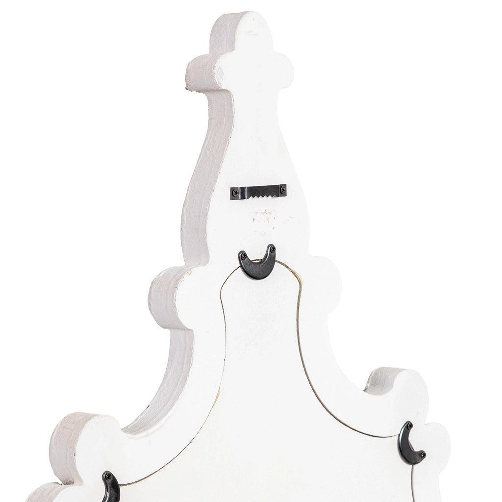 Specchio da parete in legno bianco 59x3,5x76h cm