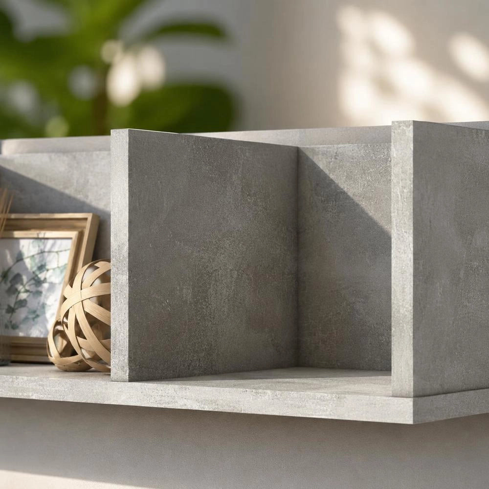 CD Wall Shelf, Concrete Grey, 75x18x18 Cm, Wood-based Material