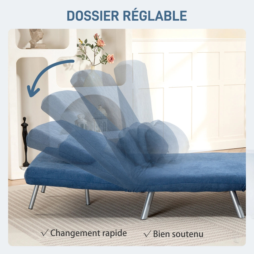 Poltrona letto ¨C zephmum ¨C blu, tessuto, 1 posto, con cuscino