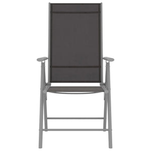 Set Mobili da Pranzo per Giardino 7 pz Alluminio Argento e Nero 3070636