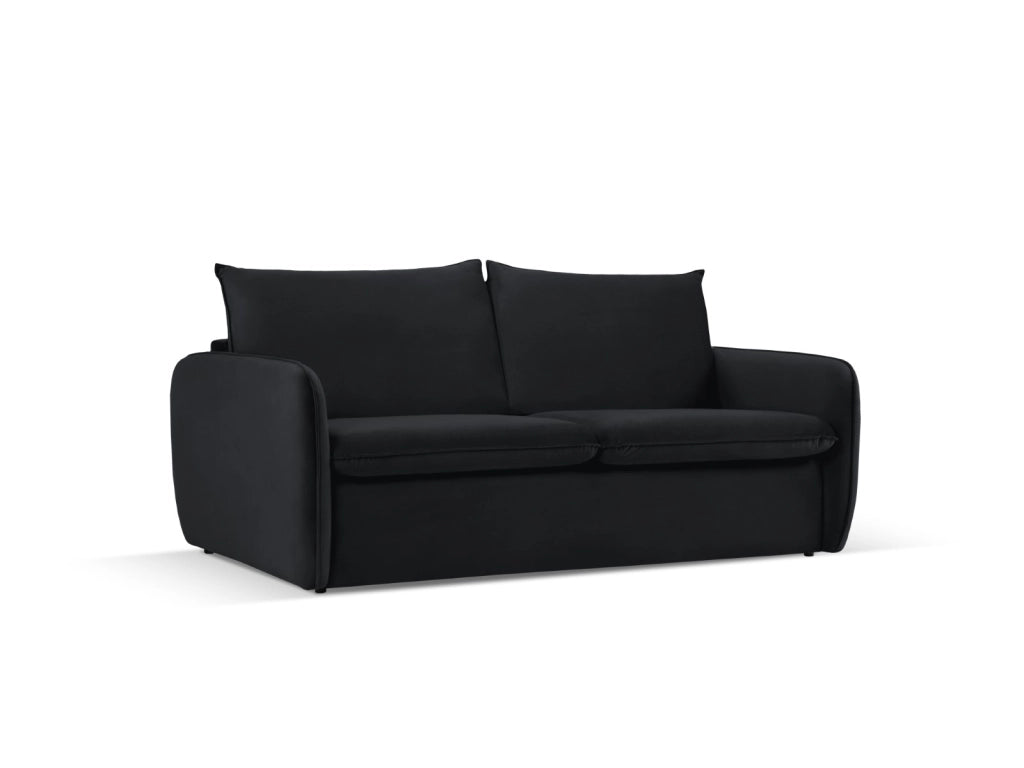 Cosmopolitan Design - Divano convertibile "Vienna" 3 posti in velluto nero 