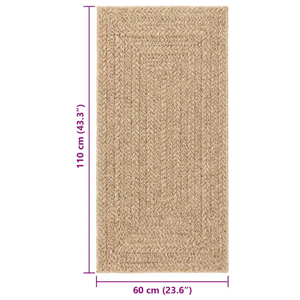 Tappeto ZIZUR 60x110 cm Aspetto Iuta per Interni ed Esterni