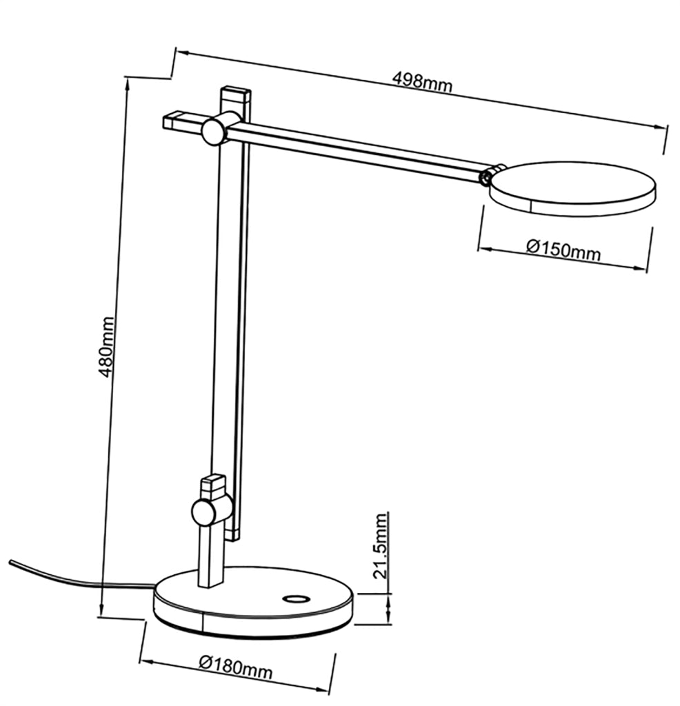 Lampada da tavolo touch LED 12W luce da scrivania ufficio dimmerabile 3000K 230V BIANCO