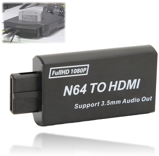 Adattatore HDMI per N64 - 1080P - Adattatore videogame plug-and-play - Supporto per la conversione del segnale - Compatto per console retro