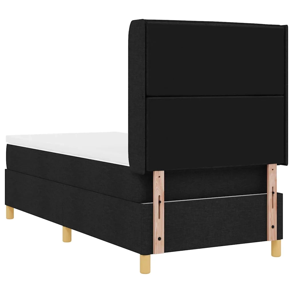Letto a molle con materasso Nero 90 x 200 cm Tessuto 3341751