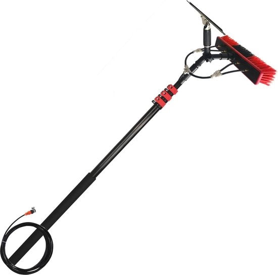 Set di spazzole per pulizia della condotta idrica telescopica - fino a 10,8 m di lunghezza - per finestre, auto e pannelli solari