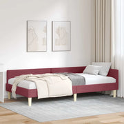 Cornice del letto ad angolo Rosso Vino 100 x 200 cm Tessuto 42016128