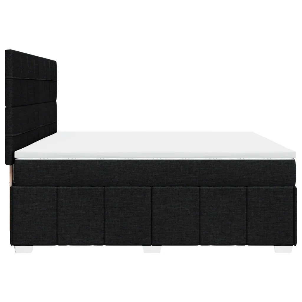 Giroletto a Molle con Materasso Nero 180x200 cm in Tessuto
