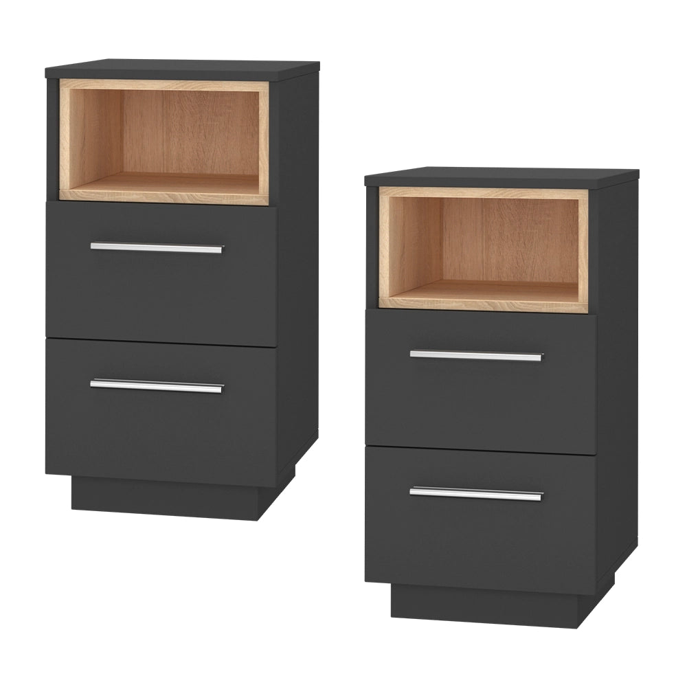 Vicco Comodini camera da letto Antracite 36 x 68 cm Set di 2