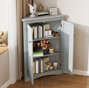 Mobile angolare grigio a 2 ante in MDF, 61,5 x 80 cm