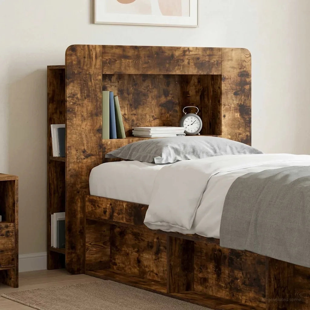 Testata del letto Rovere Fumo Legno ingegnerizzato
