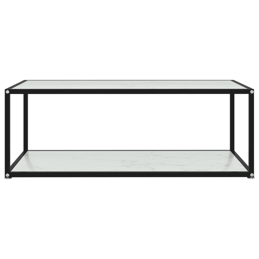 Tavolino da Salotto Bianco 100x50x35 cm in Vetro Temperato cod mxl 15725