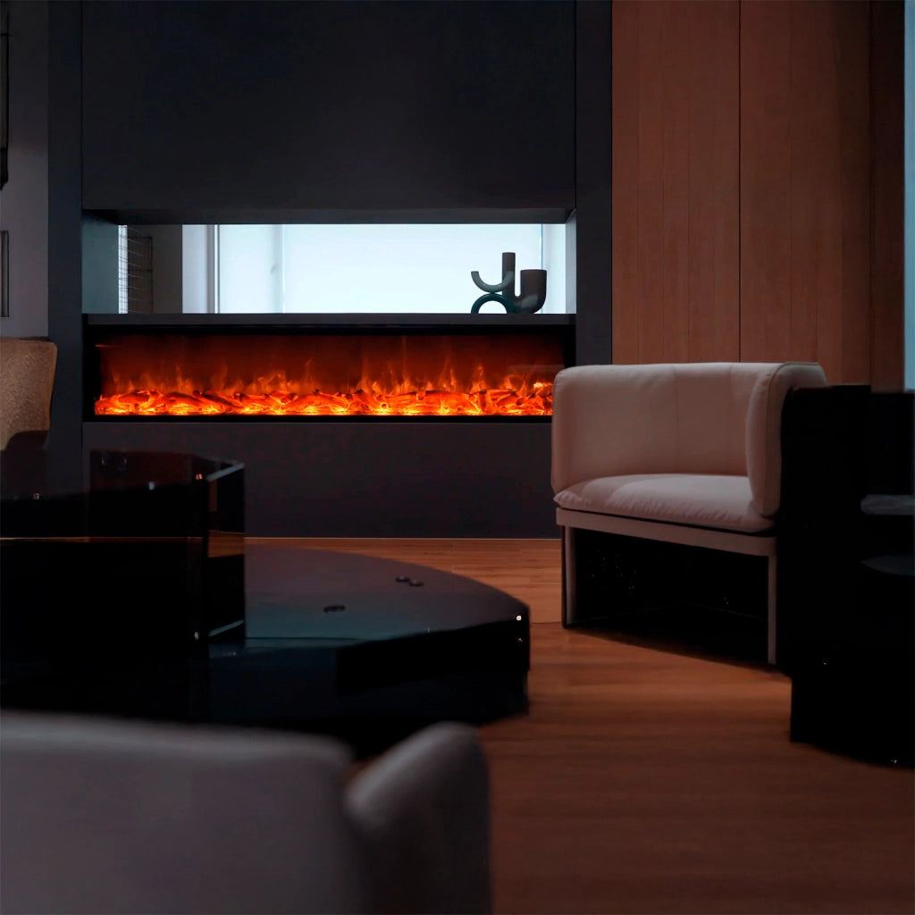 Sined Caminetto Amiata Caminetto Elettrico Da Incasso e Appoggio Da 180 Cm Con Potenza 1500w Nero Camino Da Interno Effetto Fiamma 6 Intensita Telecomando Struttura a Pannelli Laminati a Freddo
