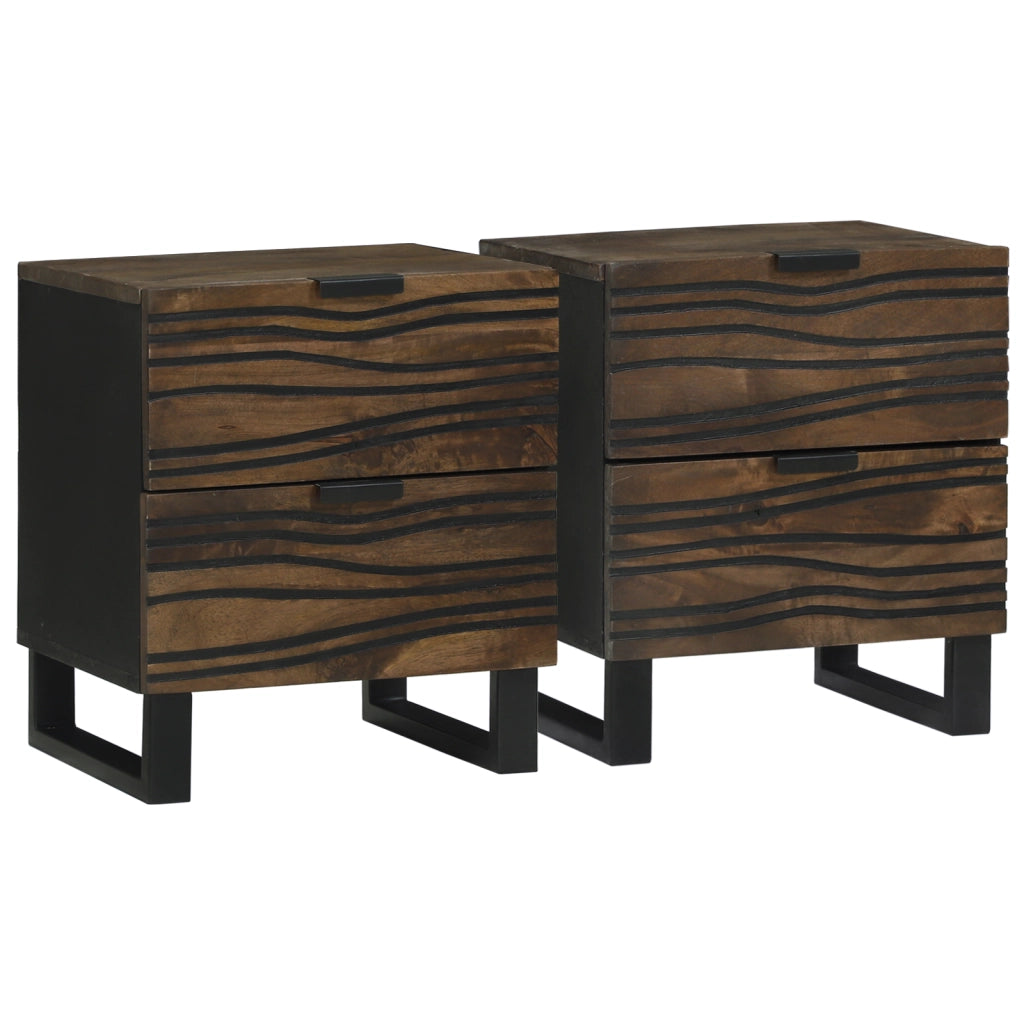 Set di Comodini 2 pcs 40x33.5x46 cm Legno Massello Mango