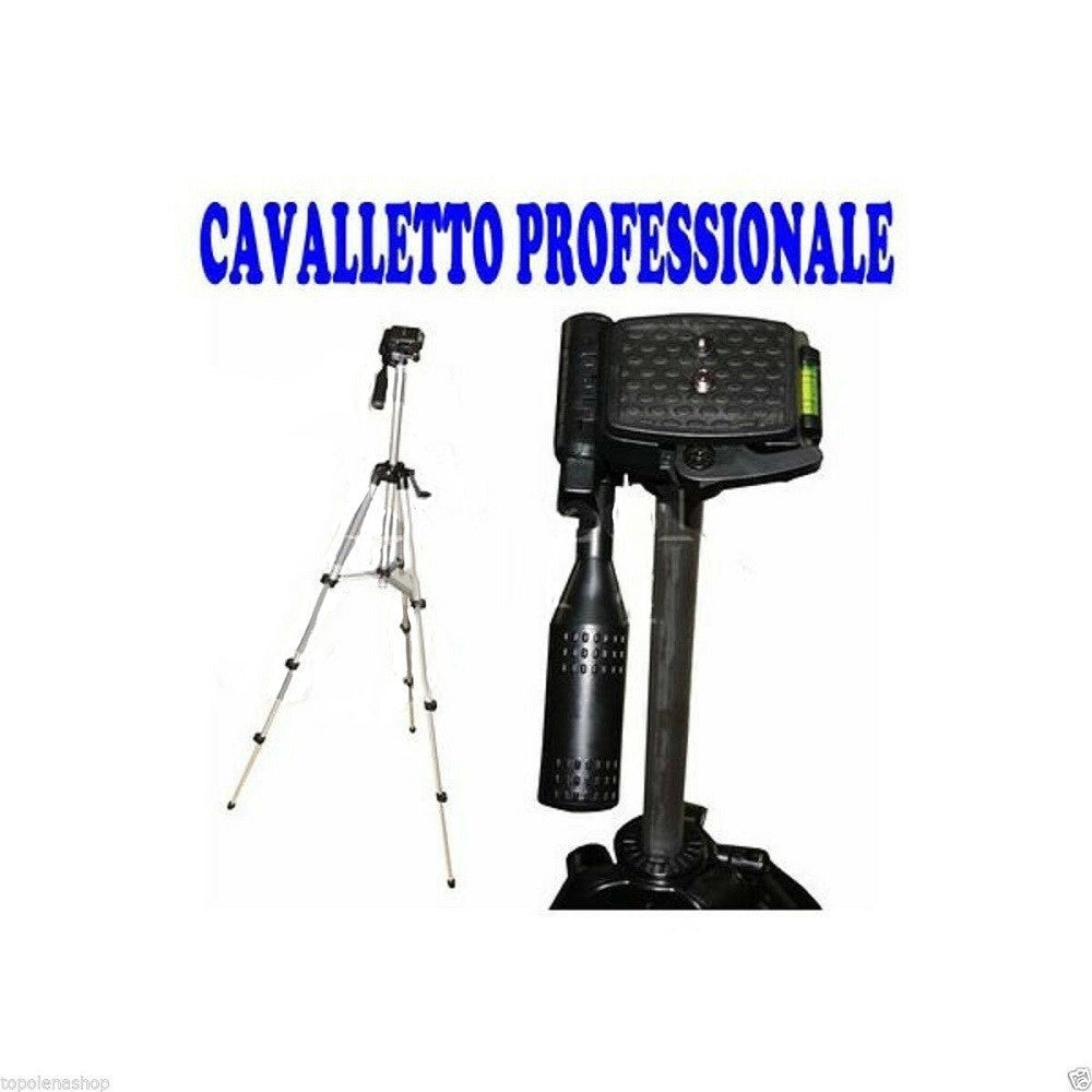 Trade Shop - Cavalletto Treppiedi Fotocamera Per Videocamera Stativo 1,20 Mt Max -