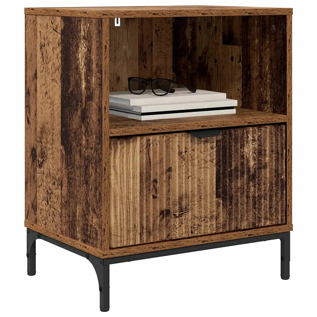 Comodino | Armadio da Notte | Mobiletto da notte con cassetto Legno vecchio 49 x 36 x 61 cm