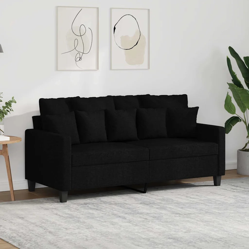 Divano | Divano da soggiorno | Sofa a 2 Posti Nero 120 cm in Tessuto