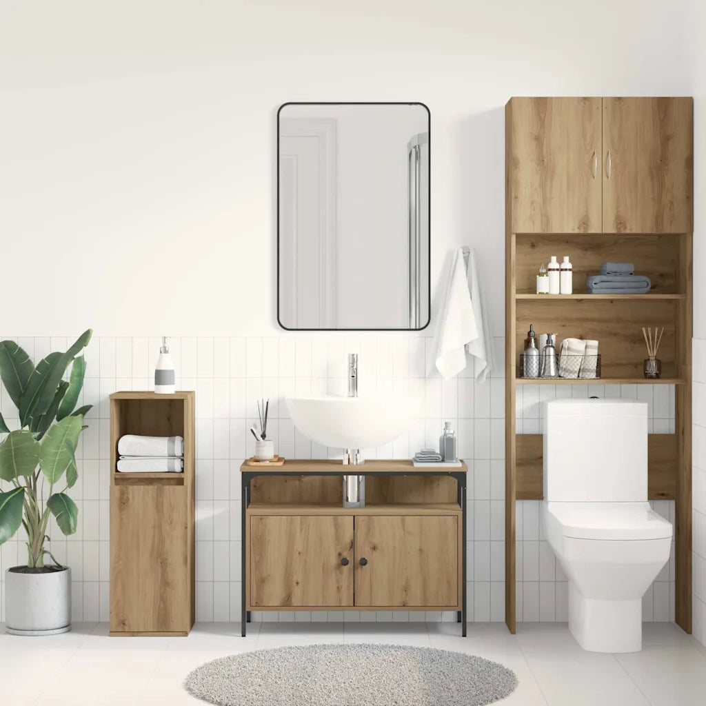 Armadio per Lavabo da Bagno rovere artigianale 80 x 30 x 60 cm 862236