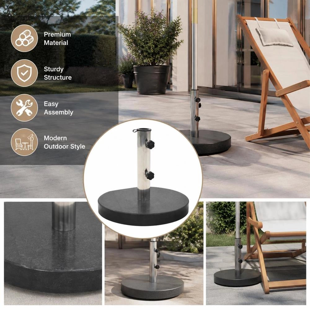 Granite Parasol Base, 28.5 Kg, Round, Black