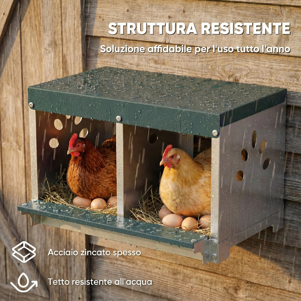 Pollai per Galline Ovaiole ¨C Zephmum ¨C Acciaio, Base Rialzata