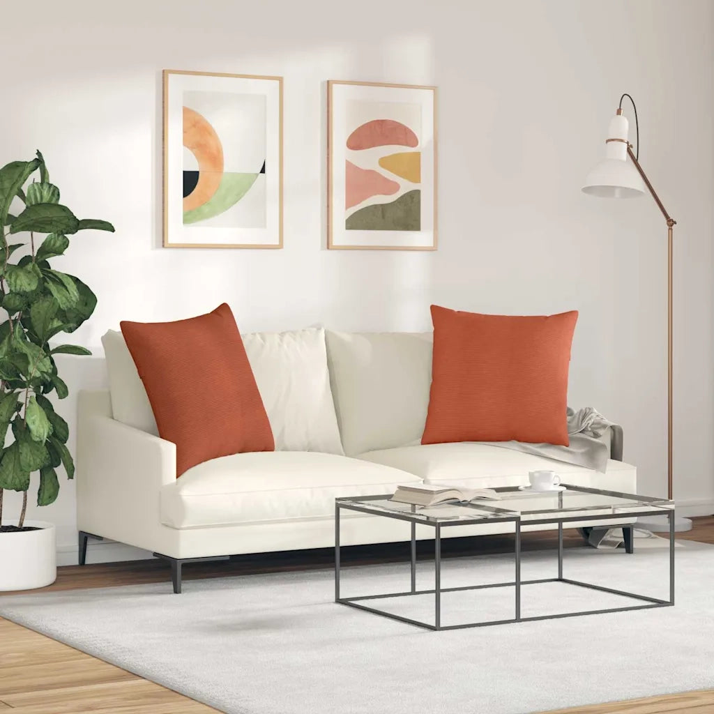 Cuscini da Divano 2 pcs Rosso Arancio 80 x 80 cm
