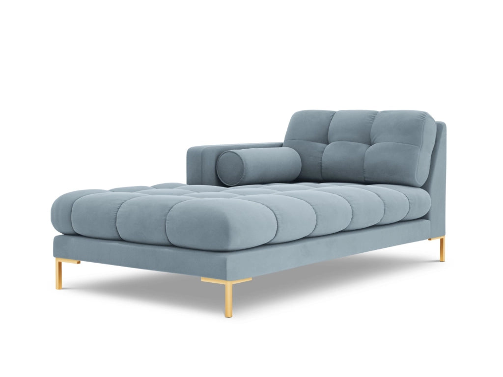 Cosmopolitan Design - Chaise longue sinistra "Bali" in velluto azzurro 